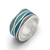 Ring Meeresblau breit